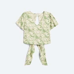 Lush Brie Tie Crop Blouse (L)